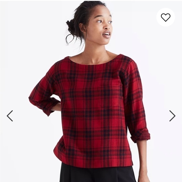 MADEWELL Herald Tee Curtis Red Heritage Plaid - Picture 1 of 10